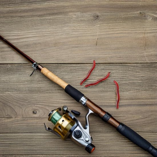 Vissen Aas - Worm Lures - Vissen Vangen - Realistische Worm Vorm - 4 cm - Rood van VISSEN — afbeelding 2