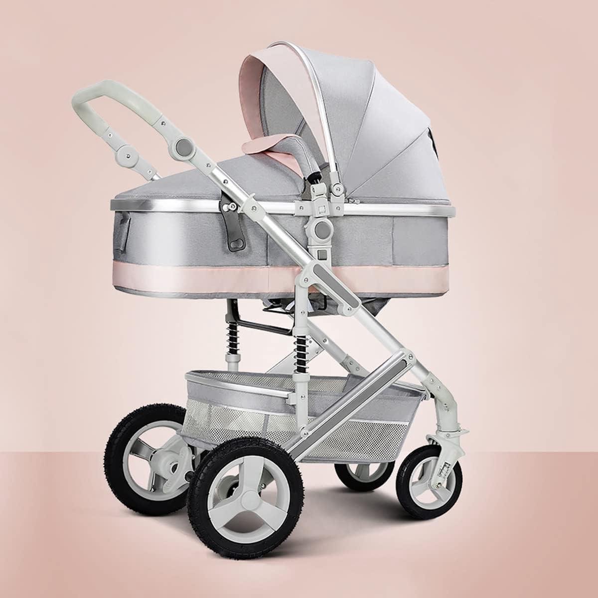 Kinderwagen 2 in 1 - Babywagen Reiswieg - Veilig Vervoer Baby - Omkeerbare Stoel