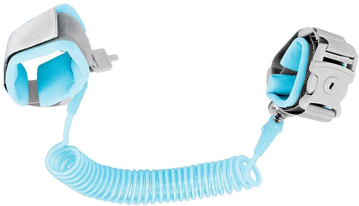 SnelShoppen - Anti-verliesarmband voor kinderen 2,5 m - Rekbaar stalen koord 304 met sleutel - Veiligheidsharnas voor reizen, winkelen, park, station,