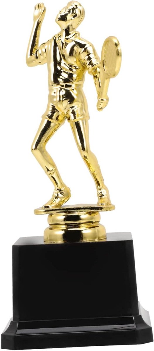 Trofee Eerste Plaats - Winnaarsbeker Kinderen - Wedstrijden Prijsuitreiking - Goudkleurig Plastic - 17 cm - Goud