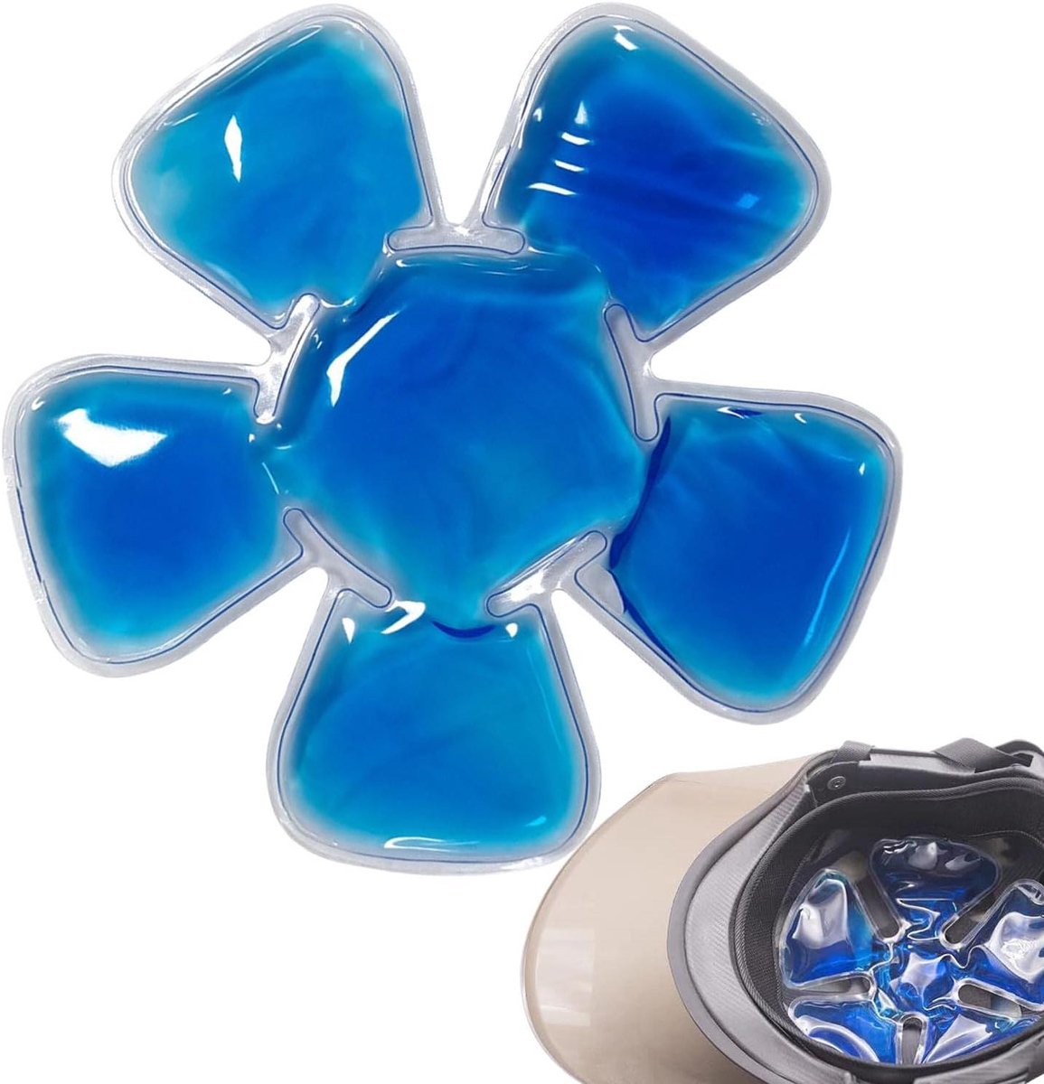 Hoofd IJspak - Koude Kompres Hoed - Hoofdpijn Verlichting - Herbruikbaar Gel Inzetstuk - 18 cm Diameter - Wit