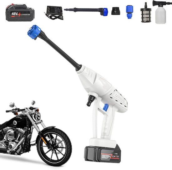 Draadloze Hogedrukreiniger - Elektrische Autowasmachine - Buitenruimte Schoonmaken - Veelzijdige Waterbron - 12000 mAh Batterij - Zwart — afbeelding 5
