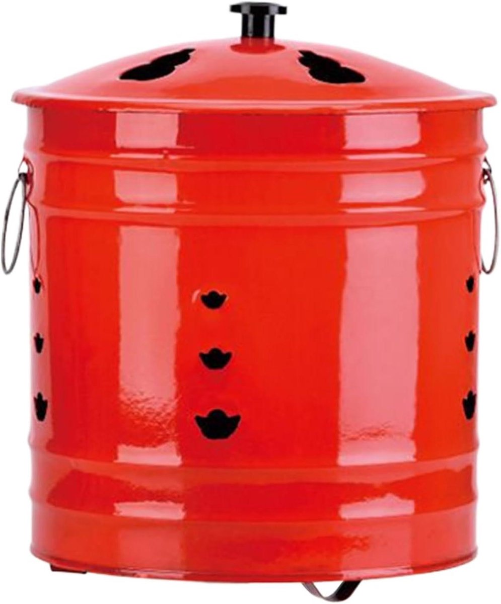 Vuurton met Deksel - Vergader Trommel - Tuinafval Verwerken - Vonkvrij Deksel - 27.5 cm - Zwart