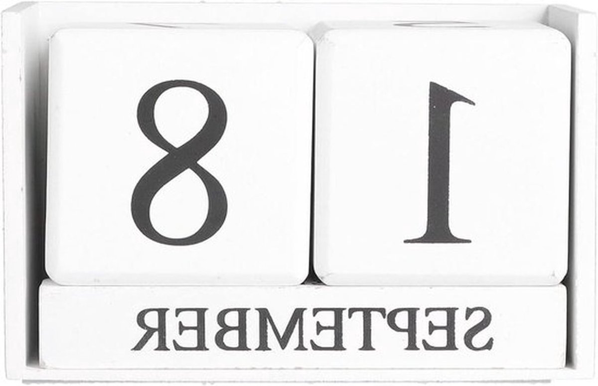 Houten Dagkalender met Vintage Decoratie voor op Kantoor