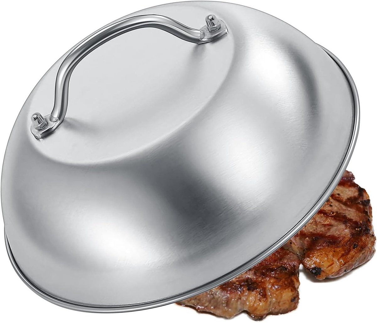 Smash Burger Press - Hamburger Dome - Burgers Grillen - Roestvrij Staal - 23 cm - Zilver