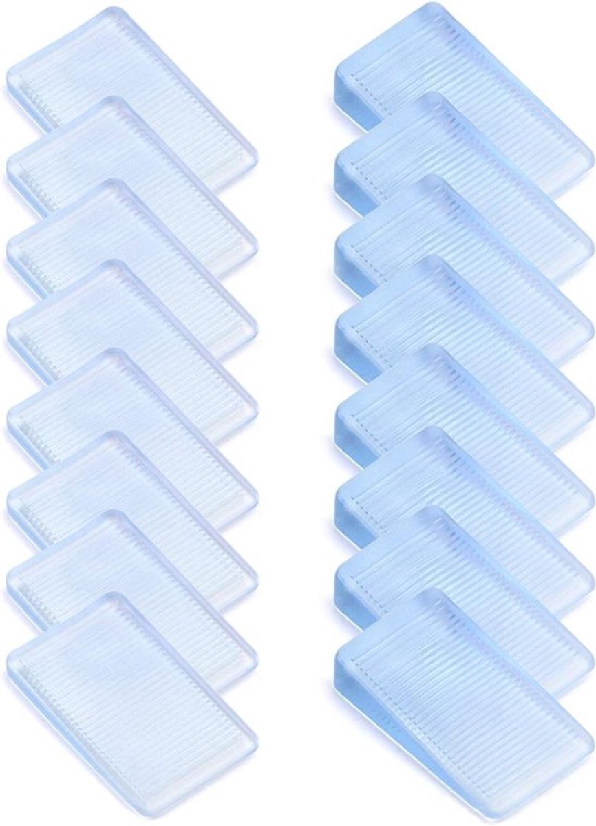 Meubelwiggen voor het nivelleren van kast en dressoir (16 stuks) - Transparant - Kunststof - 2~5 mm en 2~10 mm hoogte