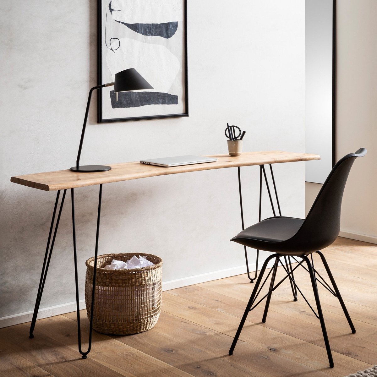 Bureau zwart acaciahout 150 cm breed - WL7.162