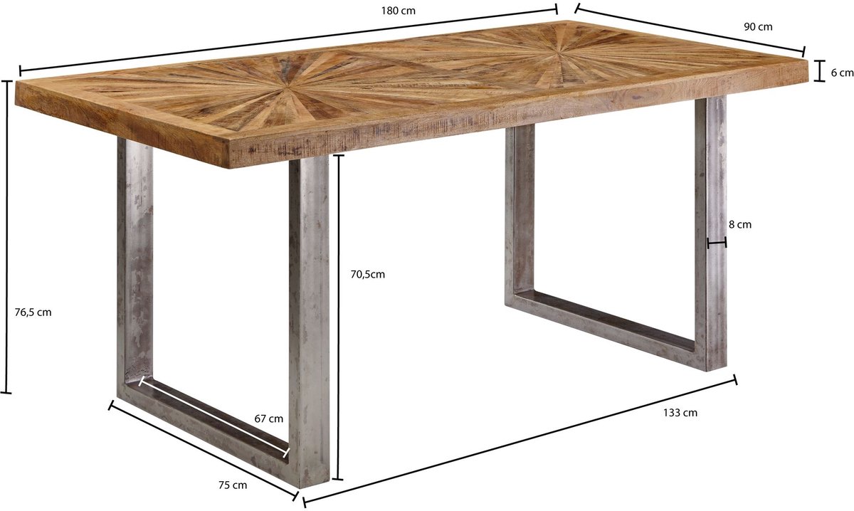 Eettafel mangohout 180 cm breed - WL5.947