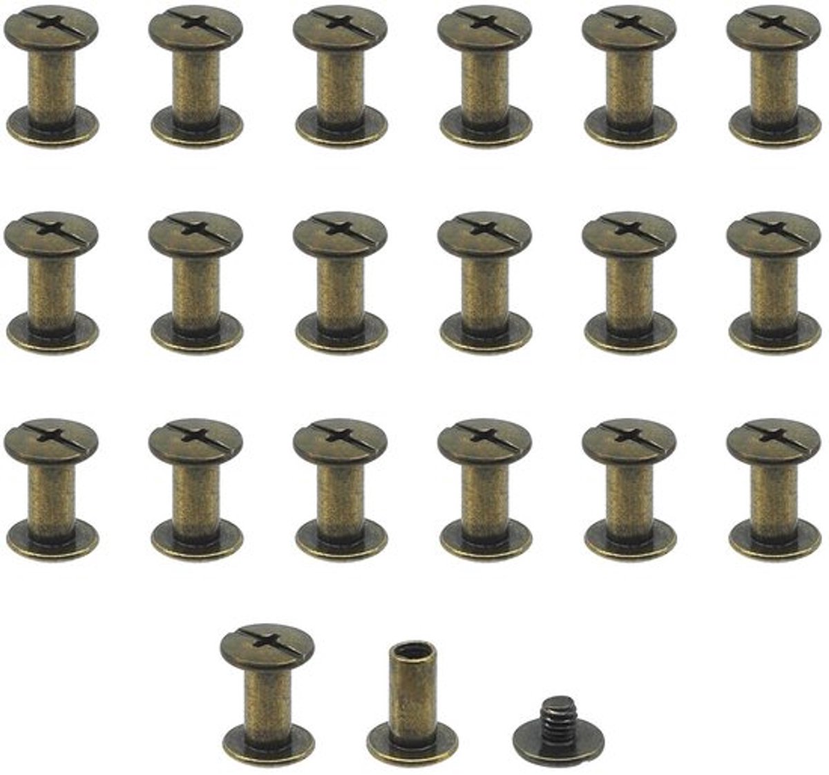 Chicago schroefklinknagels - M5 x 10 mm - 20 stuks - Lederen klinknagels - Schroefpalen - Metaal - Portemonnee - Decoratie