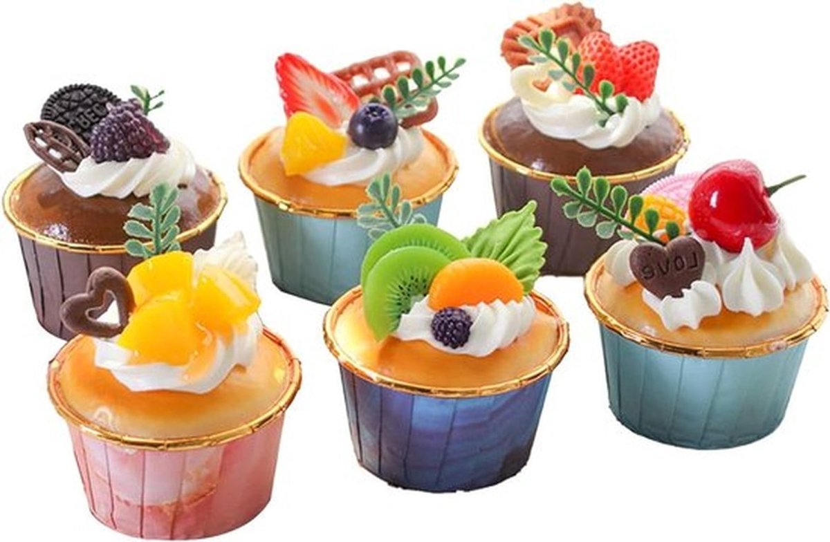 Simulatie Cupcake Model Set van 6 stuks voor Fotografie en Decoratie in Huiskeuken.