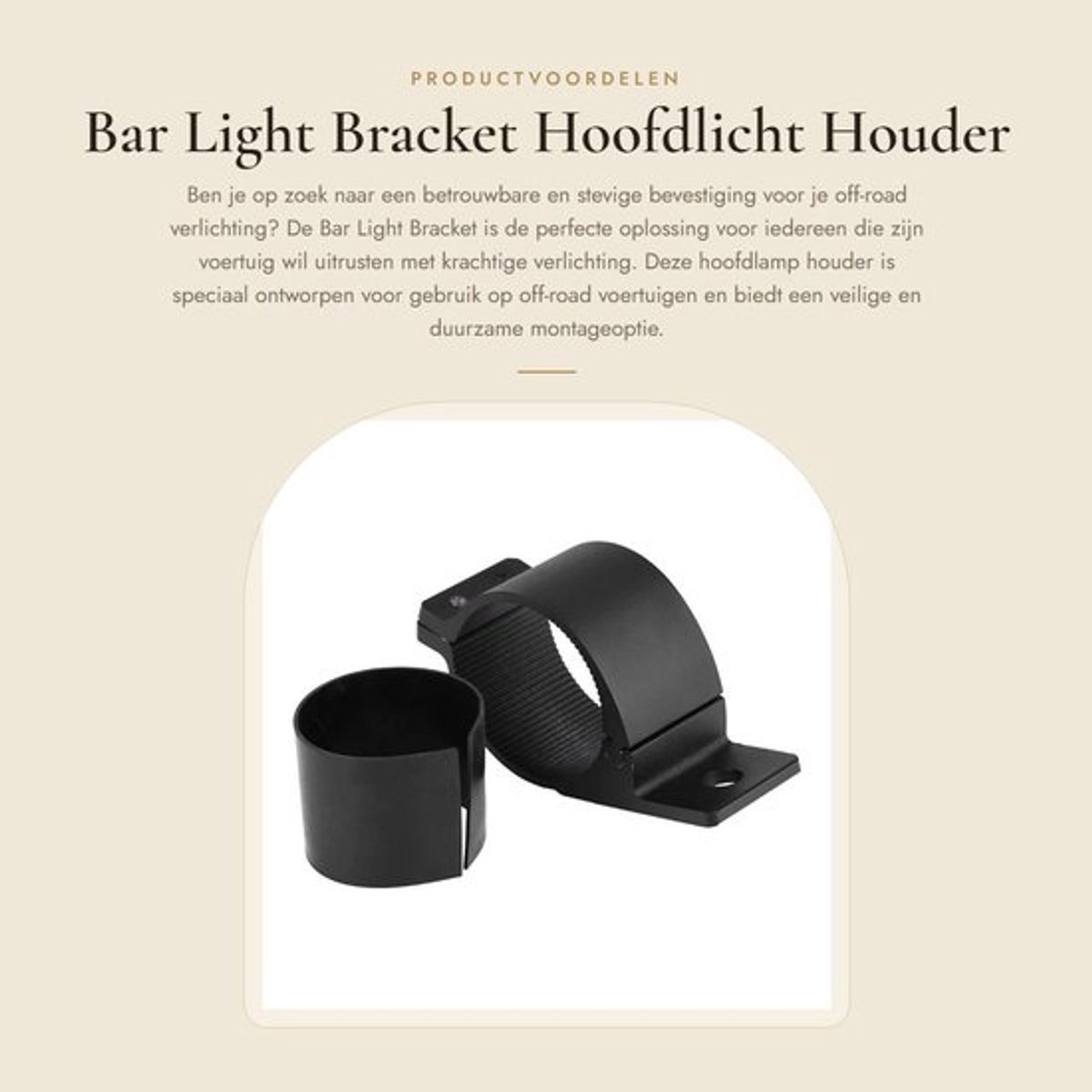 Koplampbeugel Aluminium - Koplamp Houder - Off-Road Beugel - Geschikt voor 2/2.5/3 inch - Inclusief Montageclips - Schokbestendig - Lichtbeugel