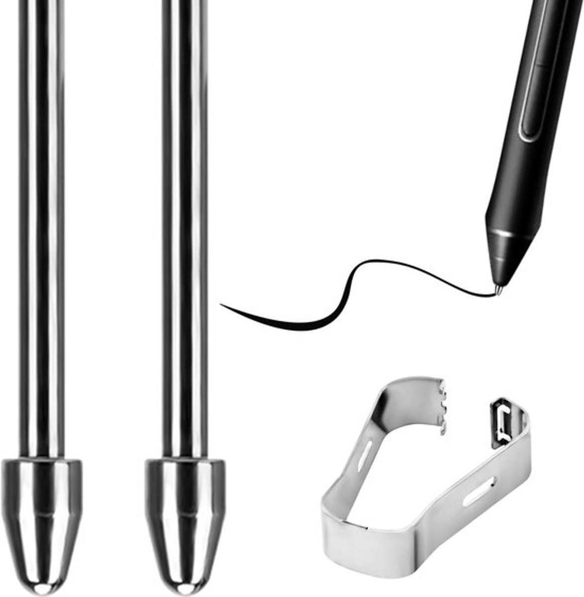 Pen Tip Vervanging voor E-reader Stylus Pen - Titaniumlegering - Hoge Gevoeligheid - 2 Stuks.