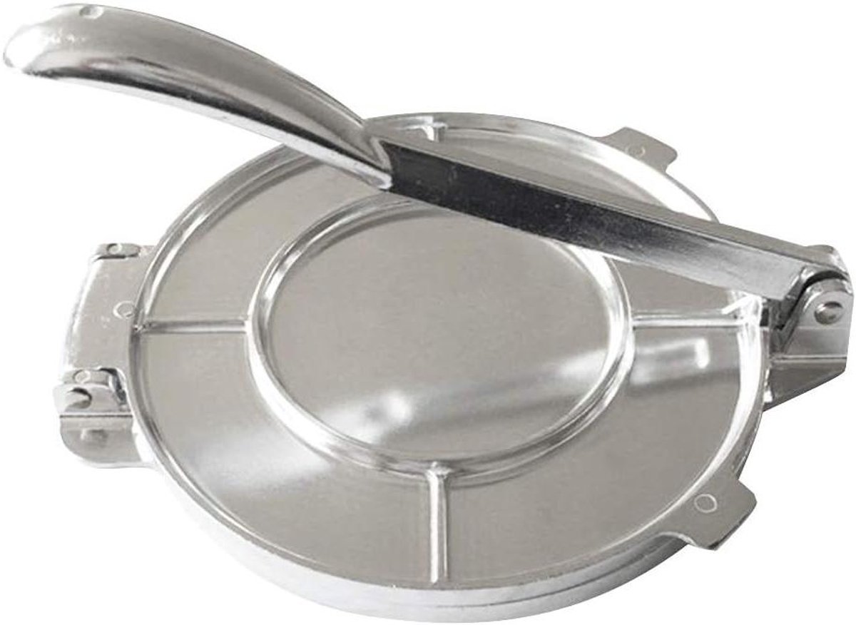 Tortilla Maker - Deegpers Quesadilla Maker - Thuis Wraps Maken - Zonder Coating - 20.3 cm - Zilver