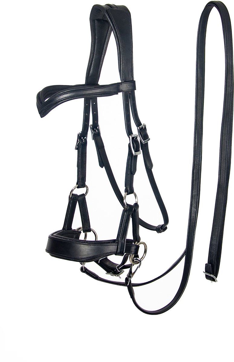 F.R.A. Bitloos Sidepull hoofdstel Aruba Black Cob inclusief 4 verwisselbare gekleurde paddings
