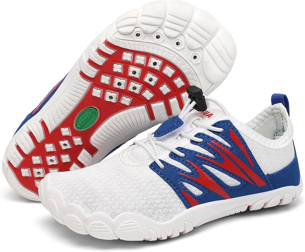 SnelShoppen - Badschoenen voor Kinderen - Breed, Sneldrogend, Licht en Zacht - Perfect voor Strand, Zee, Surfen - Maat 25-38, Wit, Kinderschoenen