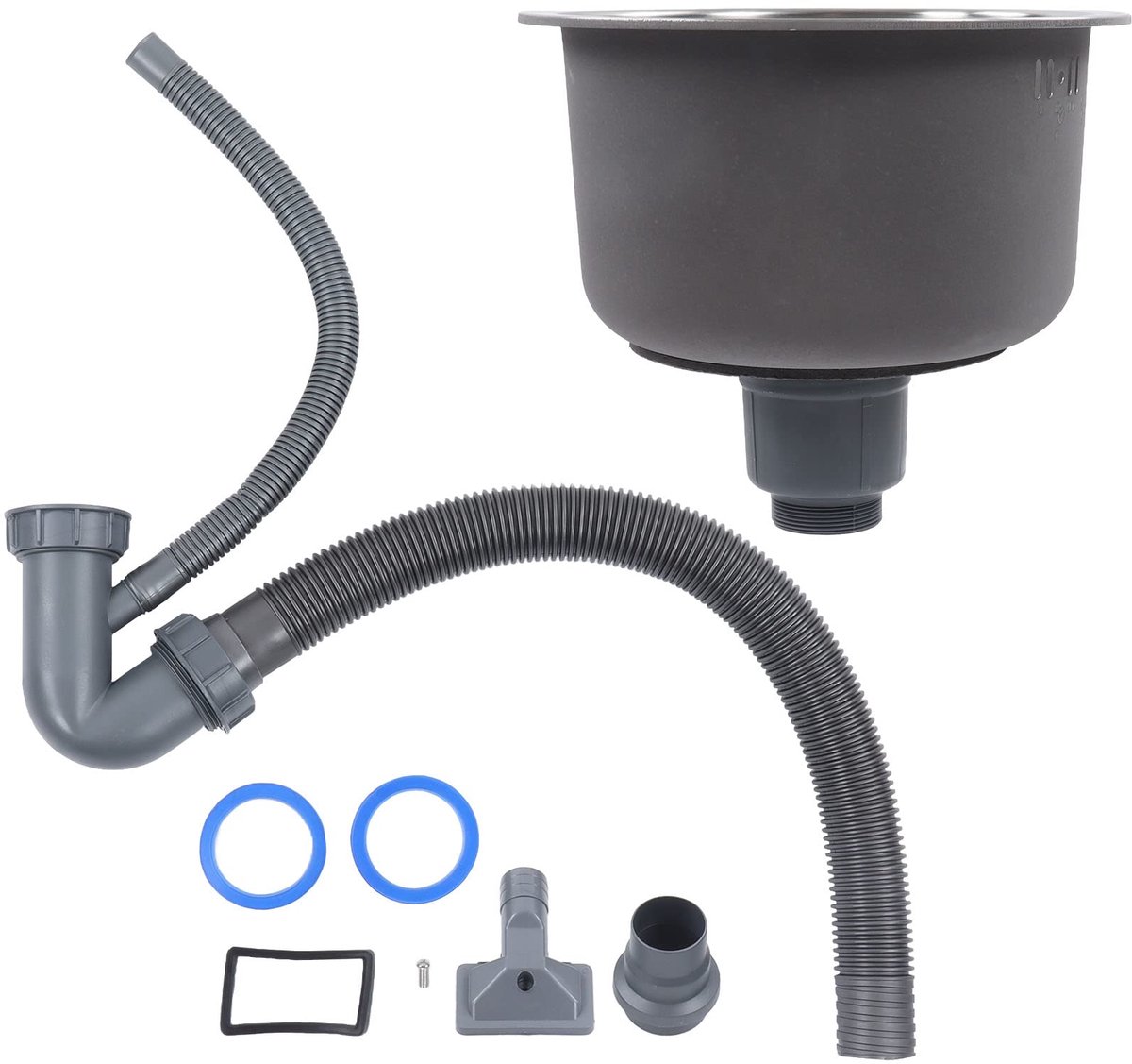 Dailygoods - Mini Keuken Rond Spoelbak - Spoelbak met Afvoer Fitting 30cm