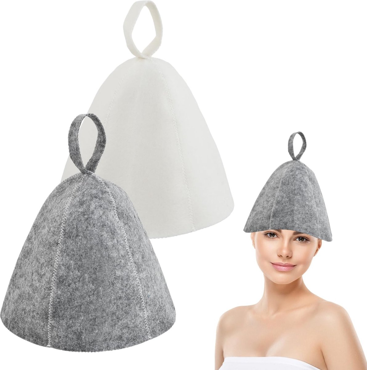 Dailygoods - Saunahoed Vilt - 2 Stuks voor Dames en Heren