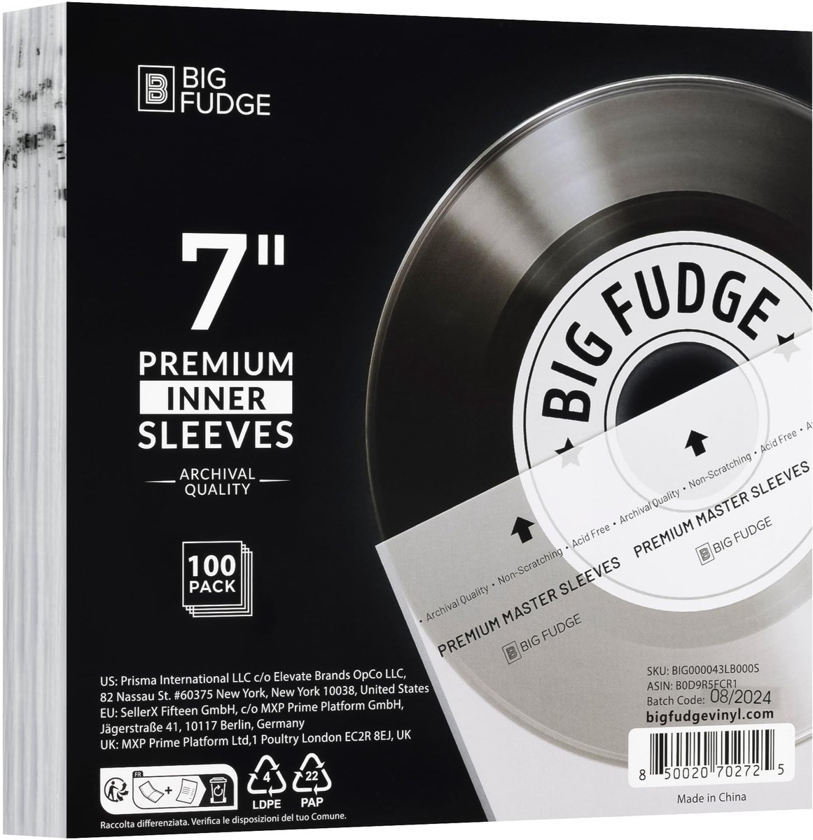 Dailygoods - 100x Vinyl Binnenhoezen 7" - Antistatische Beschermhoezen voor Verzamelaars