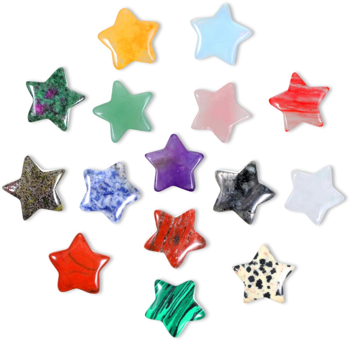 Dailygoods - 15 Stuks Kristallen Ster Natuurlijke Genezing - Mini Edelstenen voor Meditatie