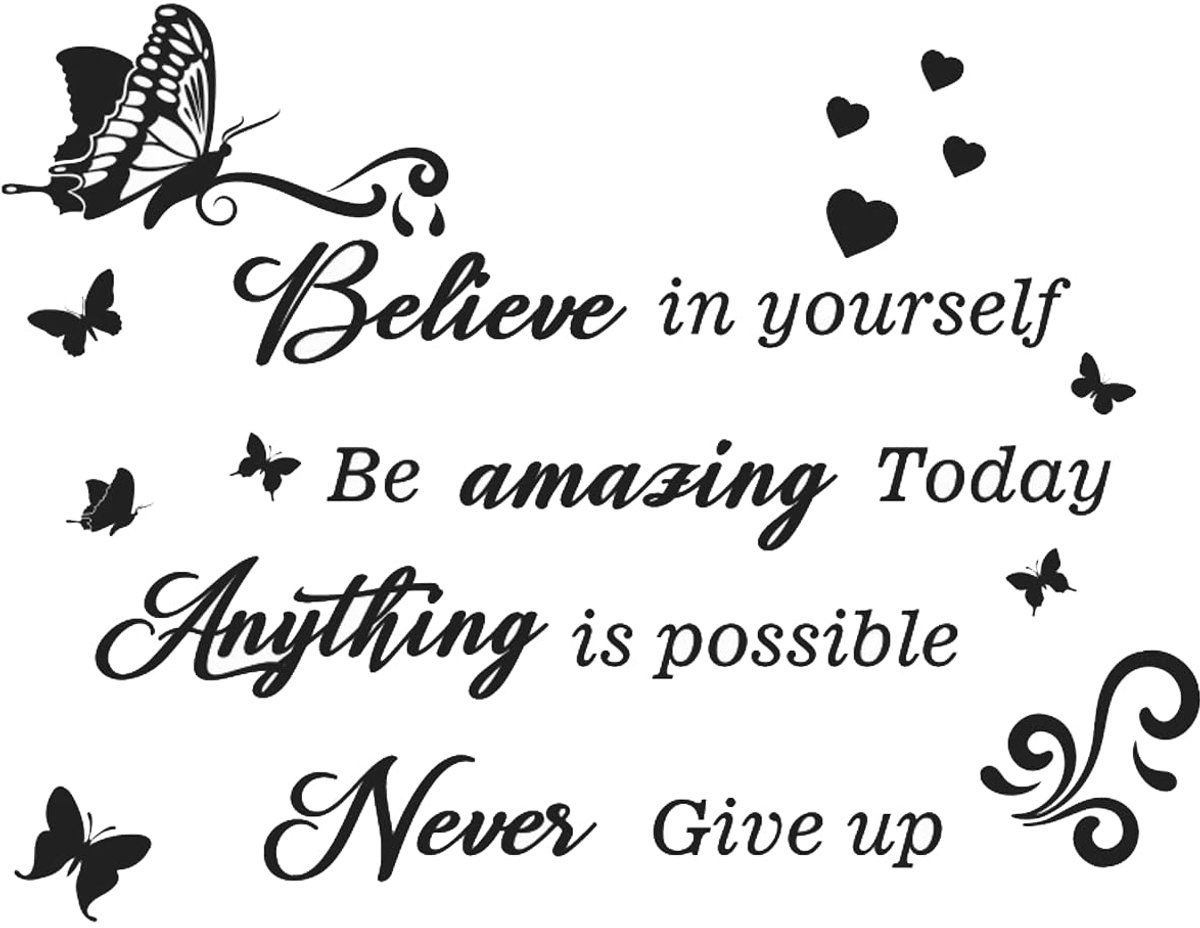 Dailygoods - Inspirerende Muursticker met Vlinder en Quote voor Binnen
