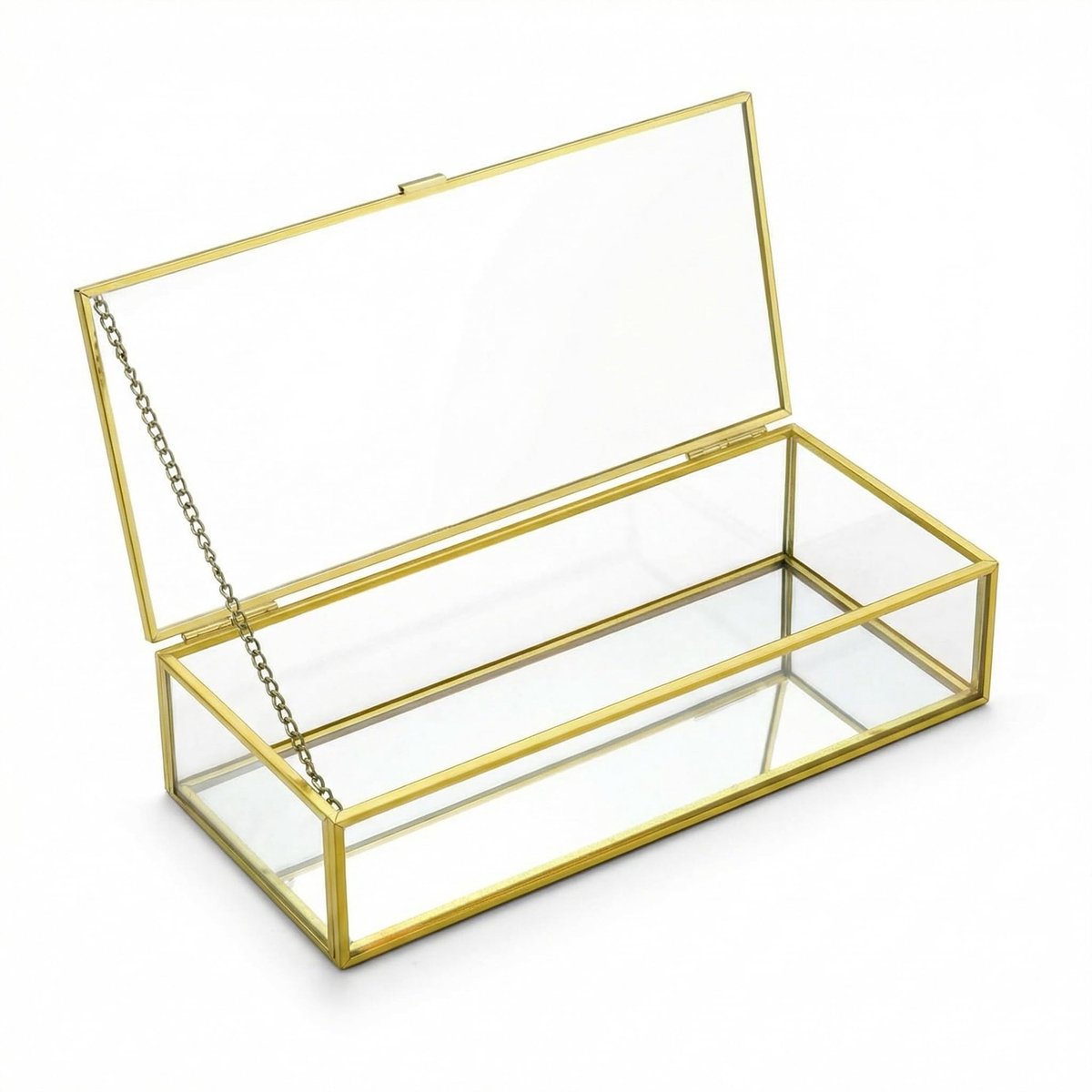 Dailygoods - Gouden Vintage Decoratieve Box, Heldere Rectangulaire Doos voor Sieraden