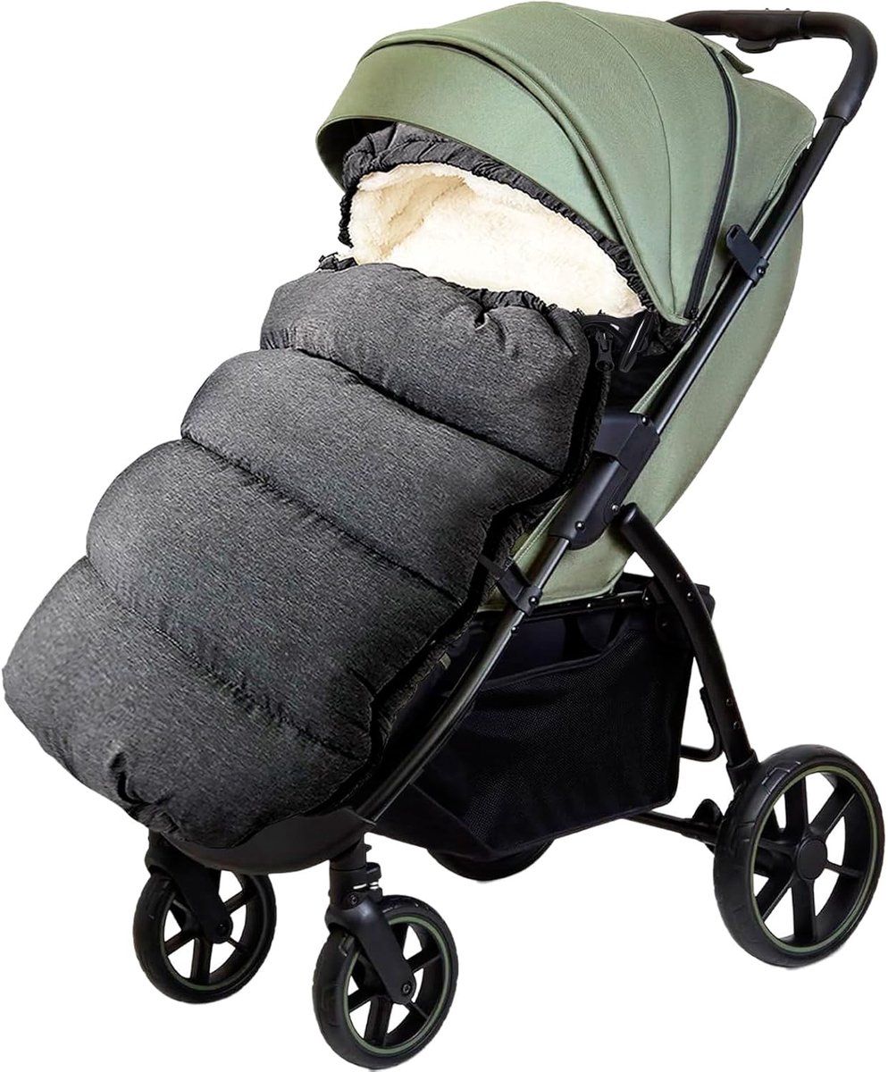 SnelShoppen - Aloskart Babywagen Voetenzak Winter, Universele Voetenzak voor Kinderwagens, Extra Grote Stroller Footmuff, Dubbel Gelaagd, Warm en Comf