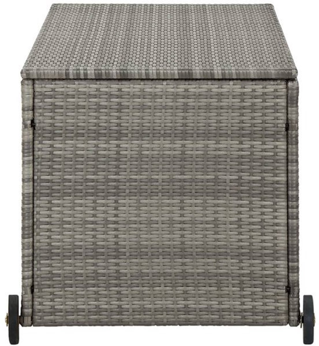 Opbergbox – Tuinkist – Tuinopslag – Buitenbox – Opbergcontainer – 120x65x61 cm – Duurzaam Poly Rattan – Lichtgrijs