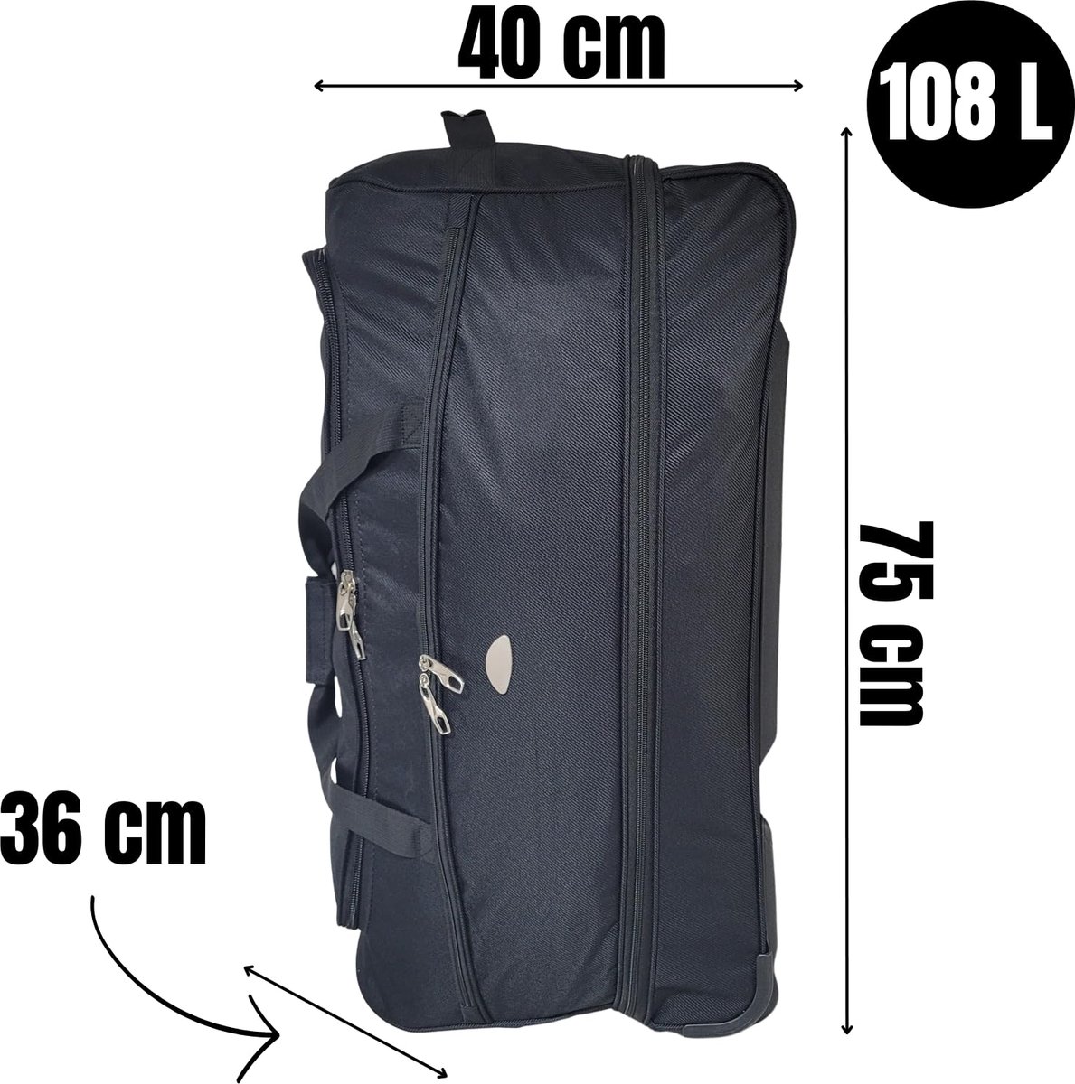 SnelShoppen - LILOSAC Grote Reistas XXL 106L op Wielen - Duurzame 900D Nylon Sporttas met Telescopische Handgreep - Ruime Draagtas voor Mannen en Vrou