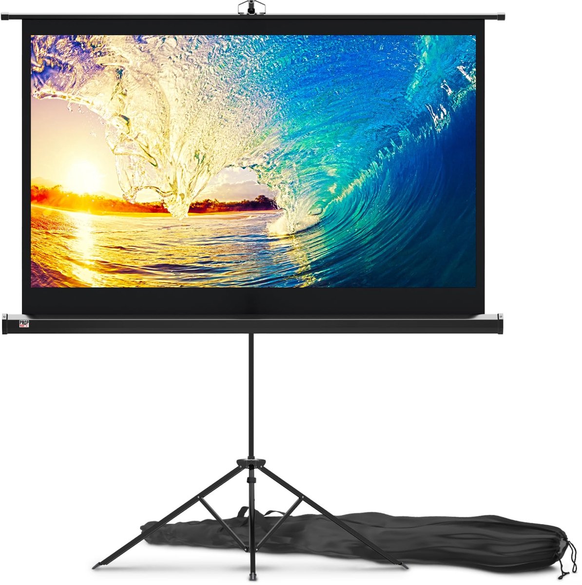 SnelShoppen - PropVue Projectiescherm 60 inch (152 cm) Statiefscherm voor Binnen en Buiten, 16:9 HD Kreukvrij, Ideaal voor Filmavonden en Kantoorprese