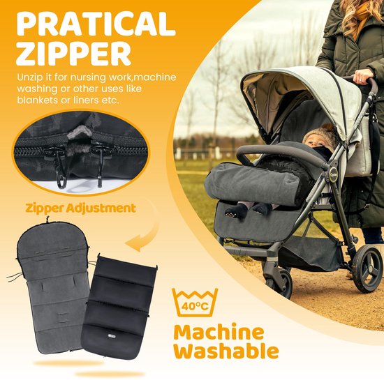 Universele Winter Voetenzak voor Kinderwagen - Warm en Waterdicht met Afneembaar Design van Merkloos — afbeelding 3