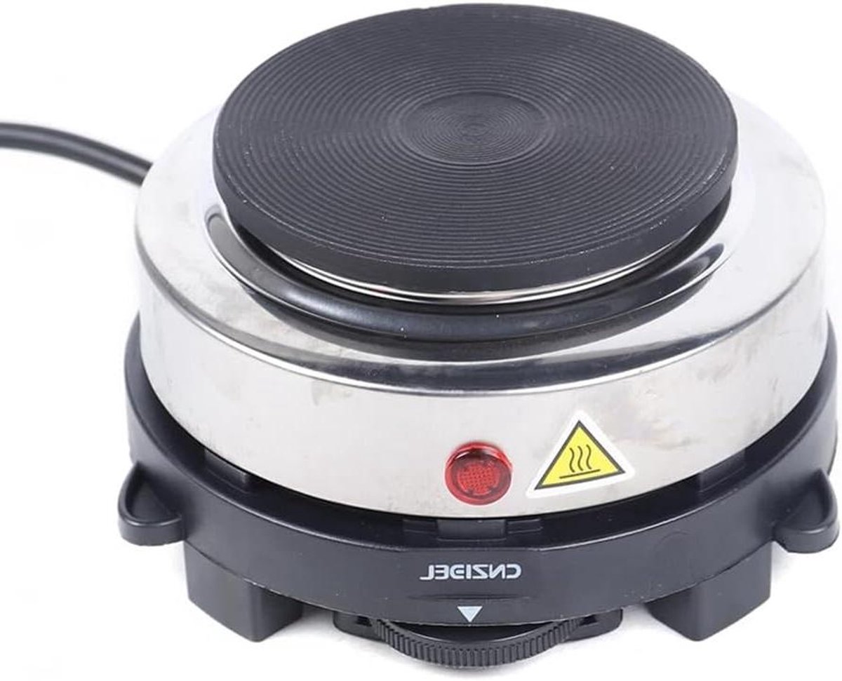Elektrisch Fornuis - Kookplaat Verwarmingsplaat - Koffie Zetten - Verstelbare Temperatuur - 13 cm - Zilver