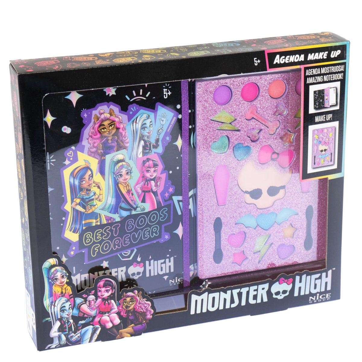 SnelShoppen - Monster High Agenda Make Up Presse-Paper Journal met Make-upset voor Meisjes - Perfect voor Creatieve Kinderen, Kleurig en Leuk, Ideaal