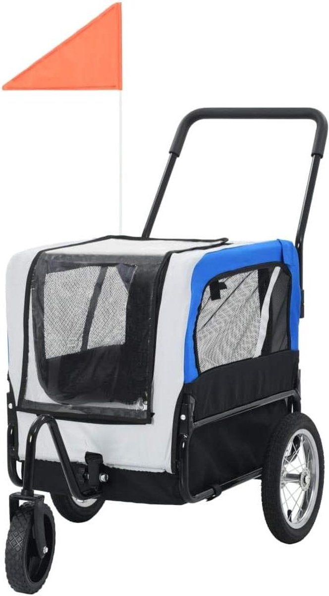 Huisdierenfietskar - Hondenbuggy Aanhanger - Huisdieren Vervoeren - 2-in-1 Om te Bouwen - 135 x 56 x 97 cm