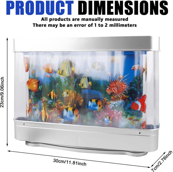 SnelShoppen - LED Aquariumlamp - Decoratief Nachtlampje voor Woonkamer, Kantoor en Slaapkamer - Klein Kunstaquarium met Europese Stekker - Landschapsl van snelshoppen — afbeelding 5