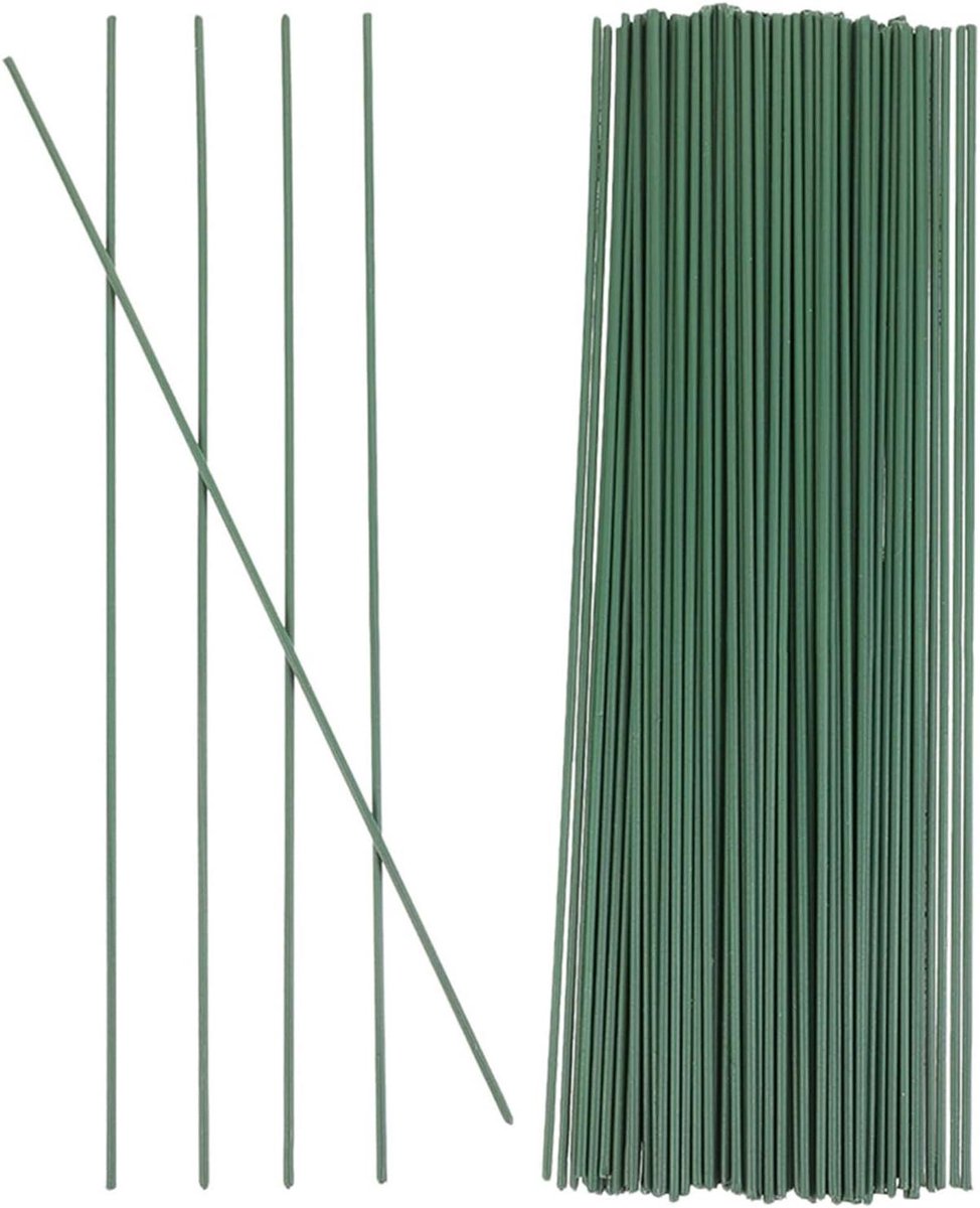 Groene Bloemendraad - Bloemstelen Ijzerdraad - Bloemstukken Maken - Flexibel Stevig - 150 Stuks - Groen