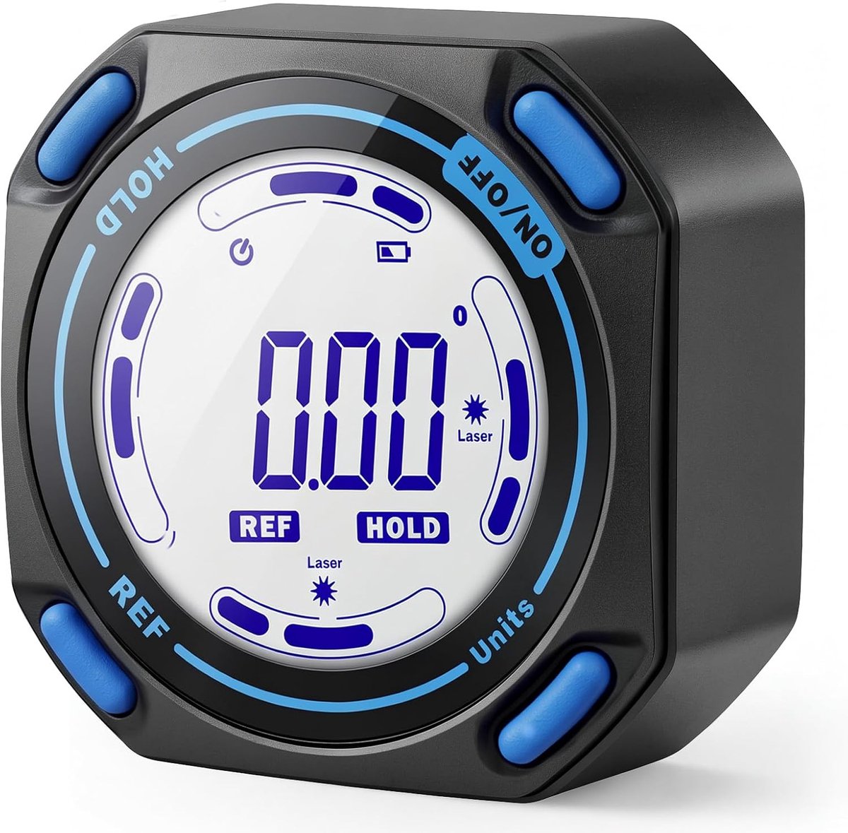 Bobypet - Digitale gradenboog, nauwkeurig ±0,1°, magnetische digitale waterpas, 360° digitale hellingshoekmeter, digitale gradenboog met lcd-scherm, USB-C-interface, voor houtbewerking, doe-het-zelfprojecten en decoratie