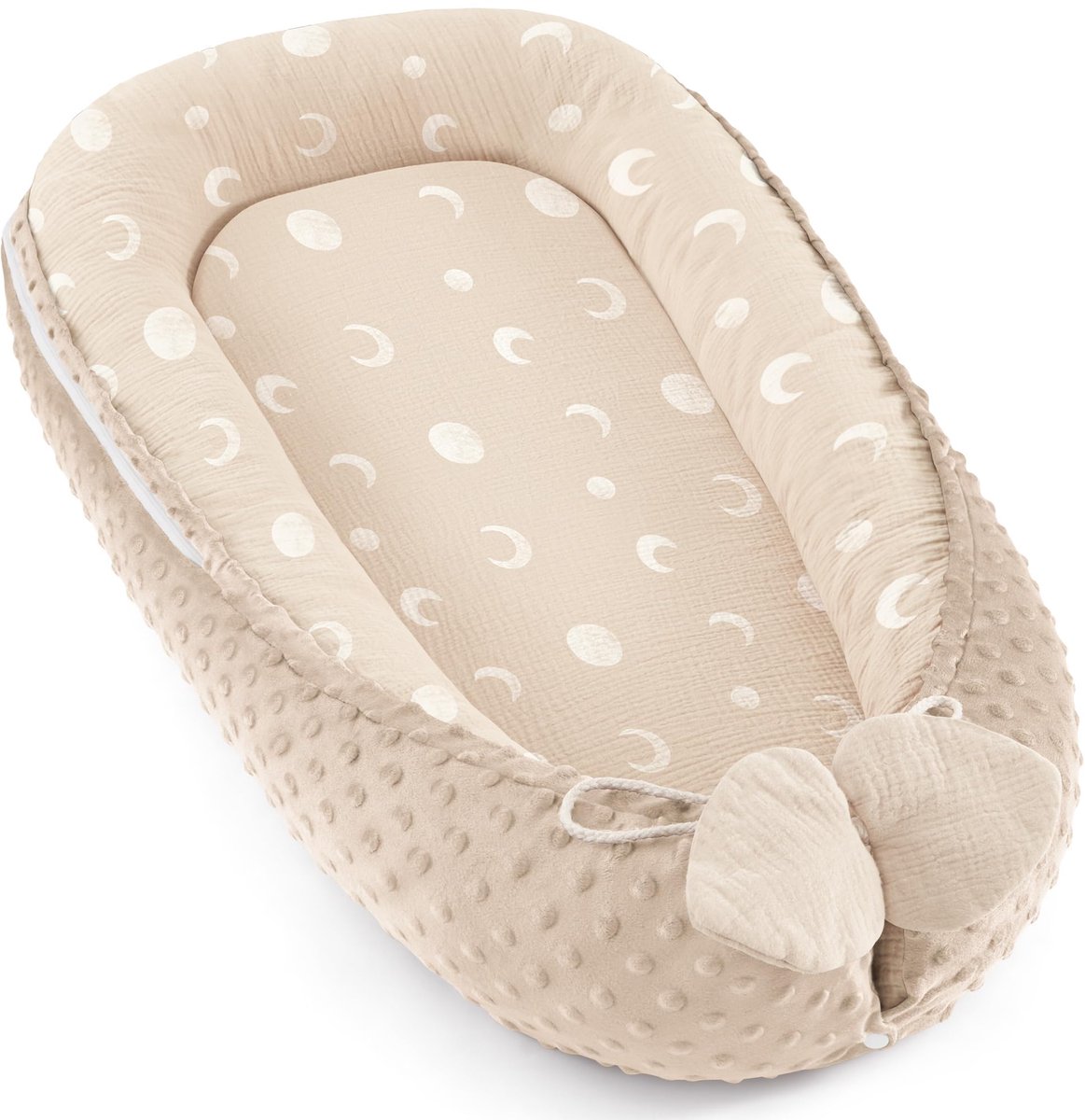 SnelShoppen - Bearmoss Babynestje Knuffelnest voor Pasgeborenen, Multifunctioneel Dubbelzijdig Babynestje, 90 x 55 cm, Draagbaar, Geschikt voor Kinder