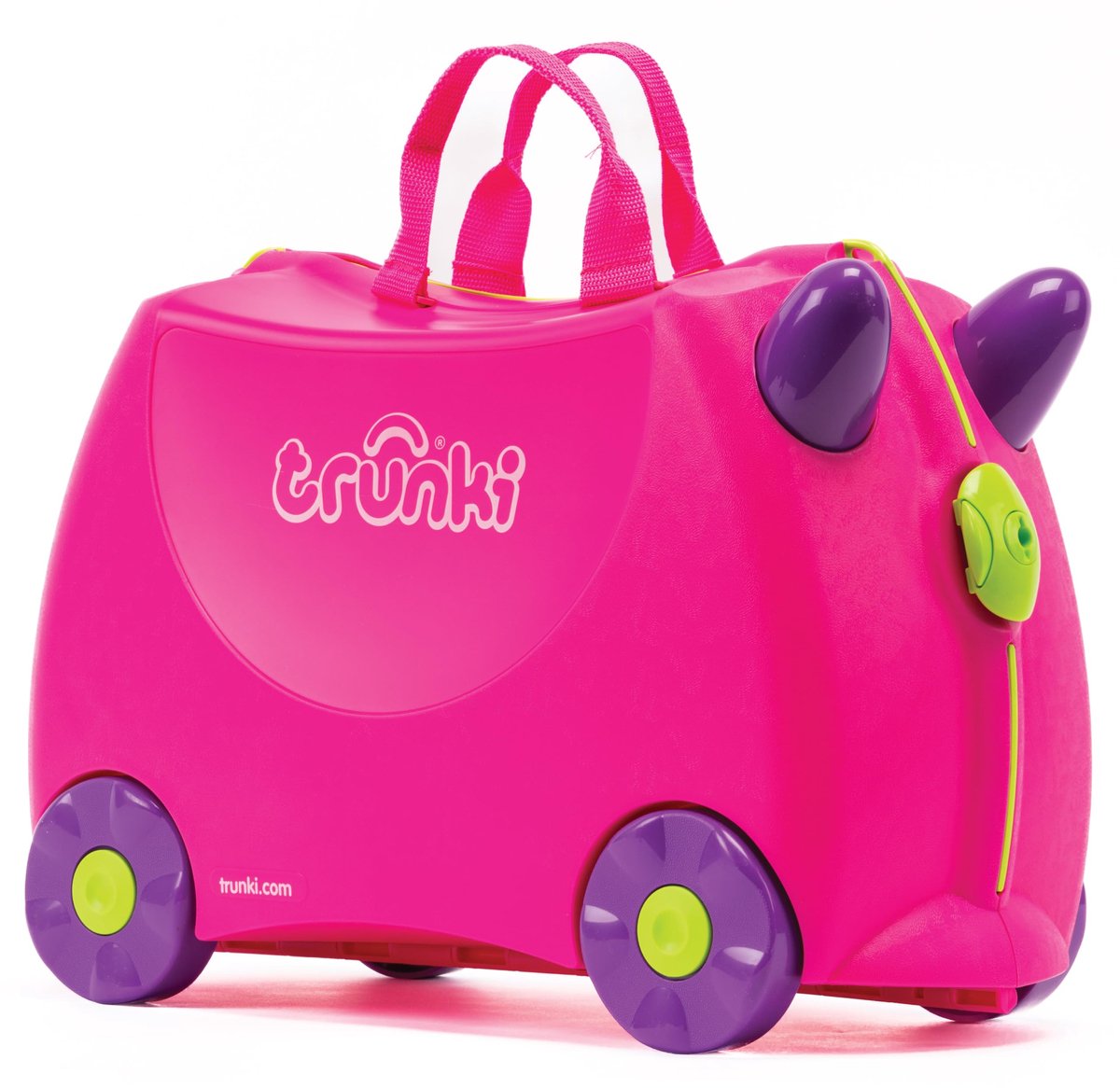 SnelShoppen - Trunki Reiskoffer Handbagage Kinderen Trixie Roze - Lichtgewicht Kinderkoffer met Wielen, Ideaal voor Vakantie, Weekendjes Weg, en Avont