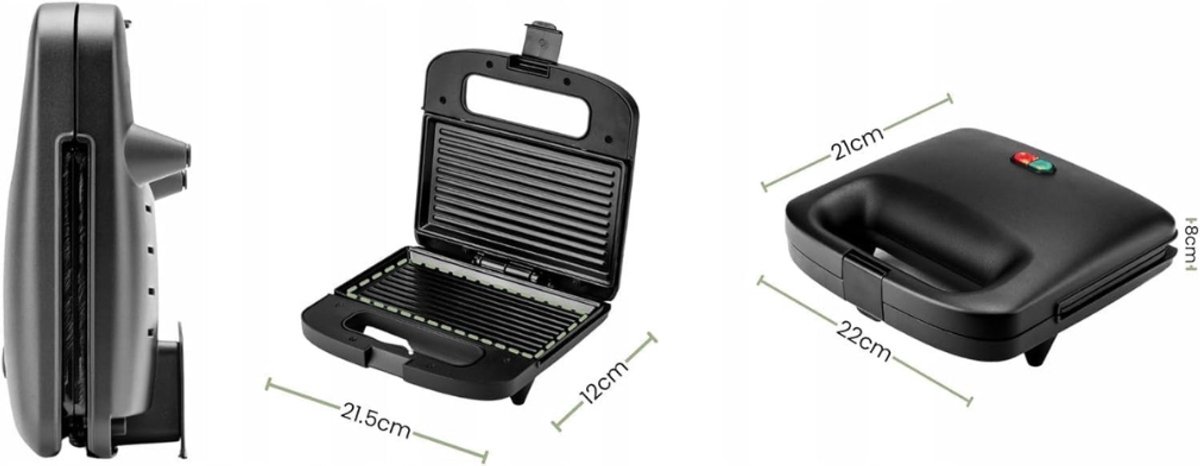 ApexArte® Contactgrill - Tosti Apparaat - Tosti-ijzers - Panini Grill - Zwart thumbnail 6