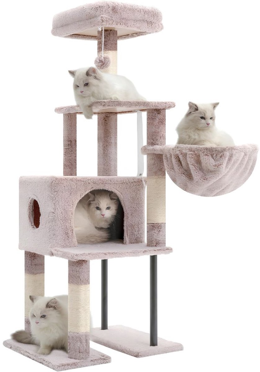 NIVA® Krabpaal - Krabpaal voor Katten - Krabpalen - Bruin/Beige - 40cm x 50cm x 125cm