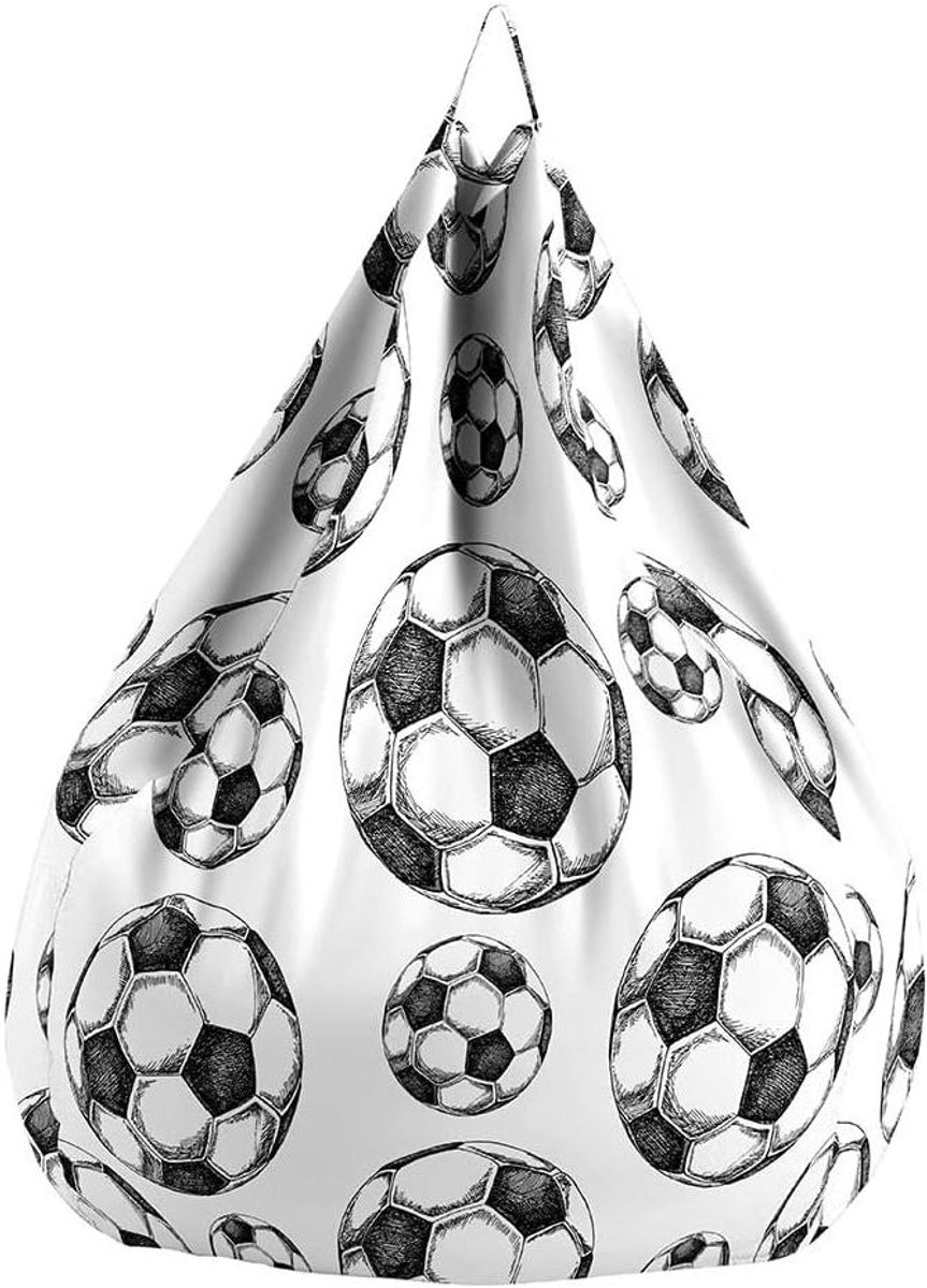 Zitzak Stoelhoes - Luie Bank Hoes - Speelgoed Opbergen - 3D Voetbalprint - 80x90cm - Voetbal B