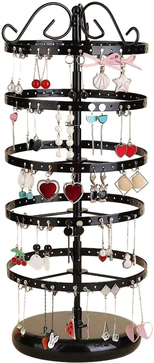 Dailygoods - Draaibare Oorbelstandaard 5-traps met 210 Gaten - Sieraden Organizer