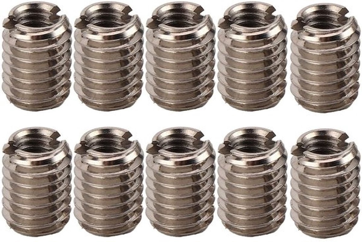 - RVS Draad Inserts - Draadverbindingen - M4 x 0.7 mm naar M6 x 1 mm - Roestvrij staal - Zelftappende verbinding - Geschikt voor verschil