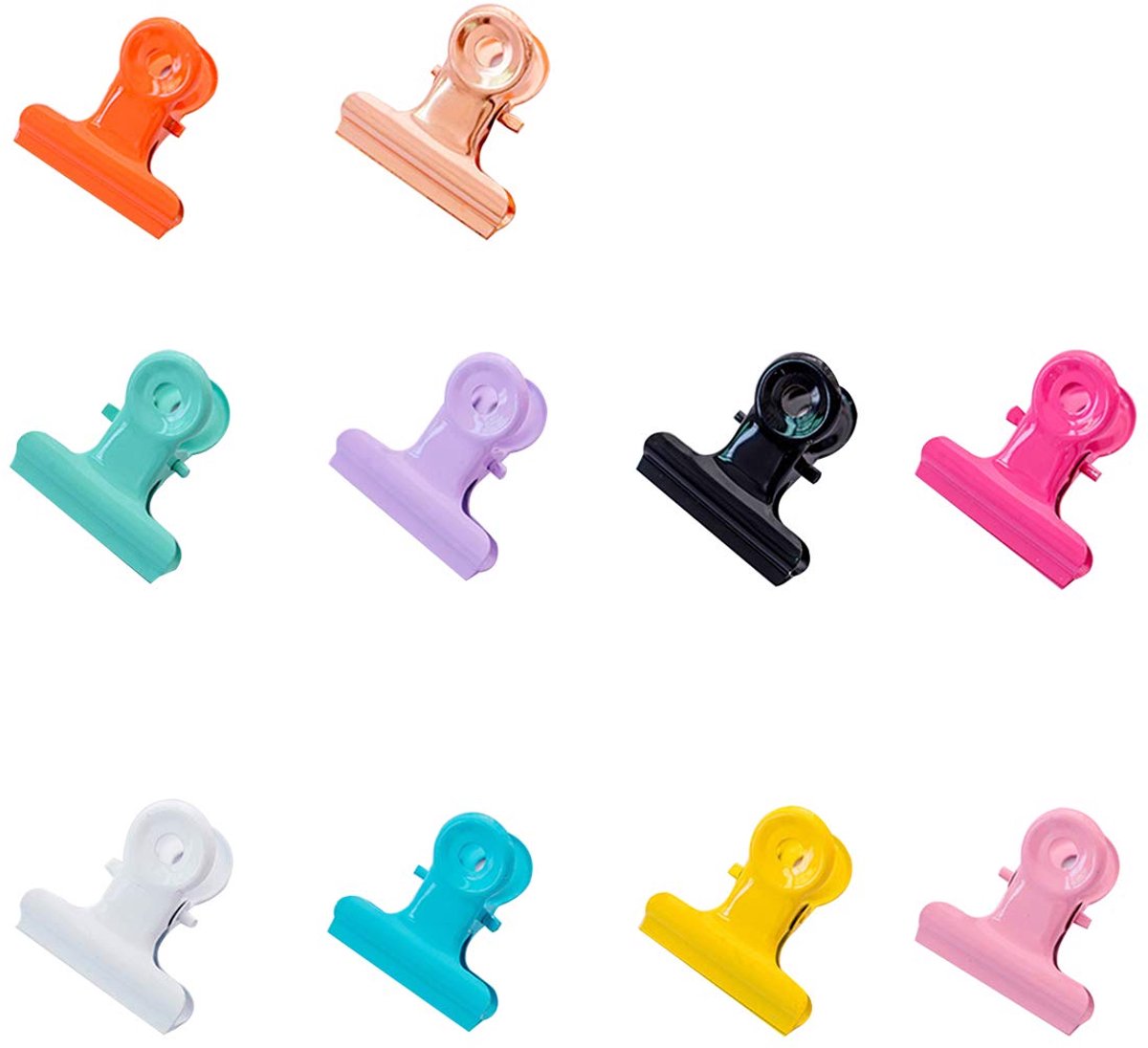 Dailygoods - Kleurrijke Metalen Clips - 10 Stuks Paperclips voor Kantoor en Thuis