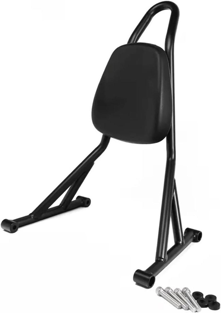 Motorfiets Rugsteun - Sissy Bar Kussen - Comfortabel Rijden - Verstelbare Lendensteun - 1.26 kg - Zwart
