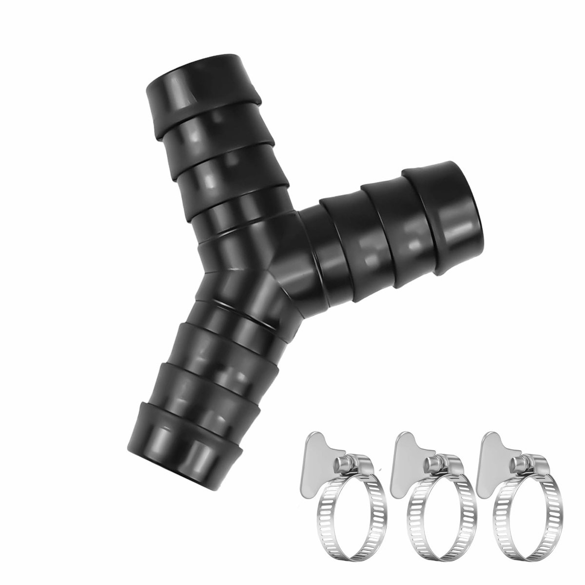 Dailygoods - 2-weg Y-verdeler met 3 slangklemmen - Slangverdeler voor wasmachine en vaatwasser