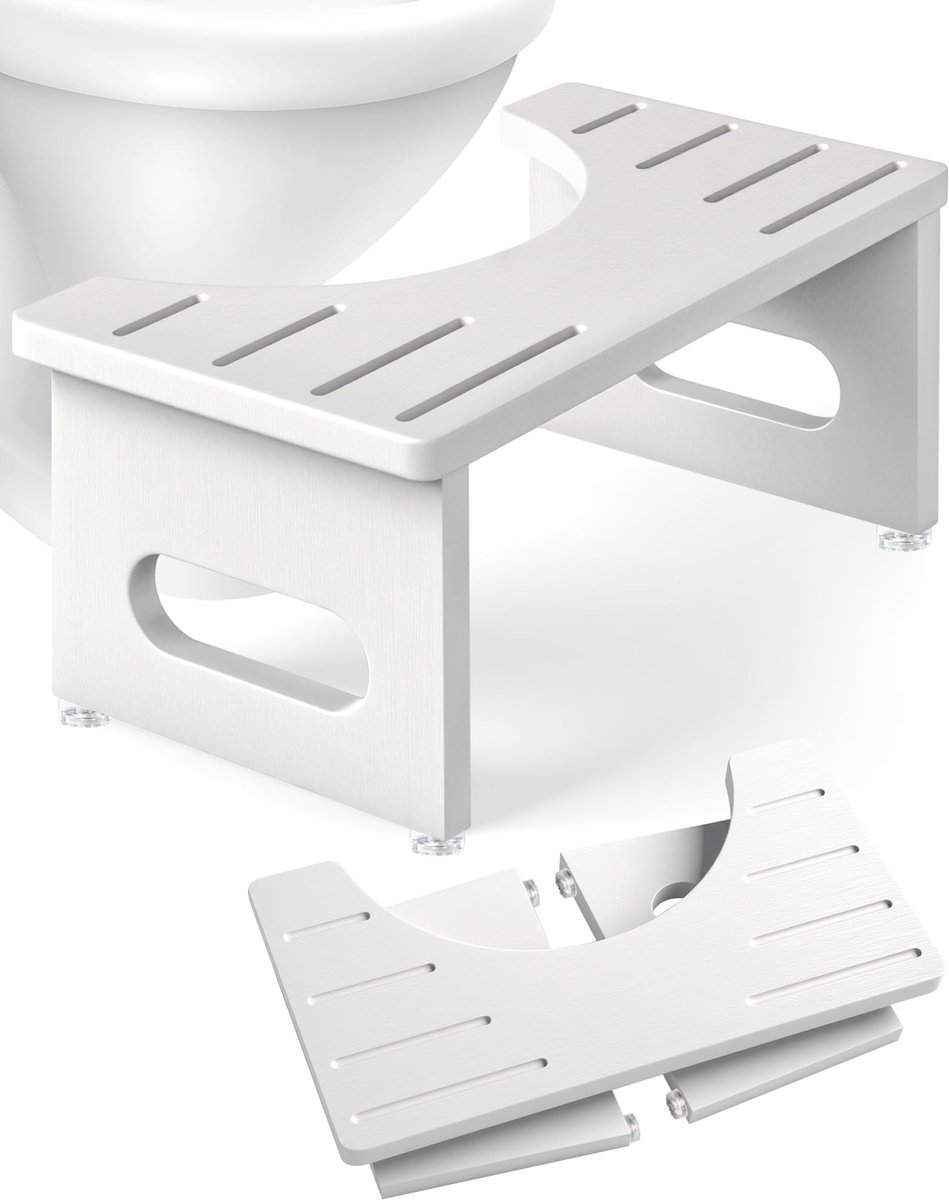 Dailygoods - Houten Inklapbare Toiletkruk voor Volwassenen - Ergonomisch en Praktisch