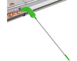 Dakgootreiniger - Dakgootborstel Dakbedekkingsgereedschap - Dakgoten Schoonmaken - Telescopische Paal - 45-220 cm - Groen