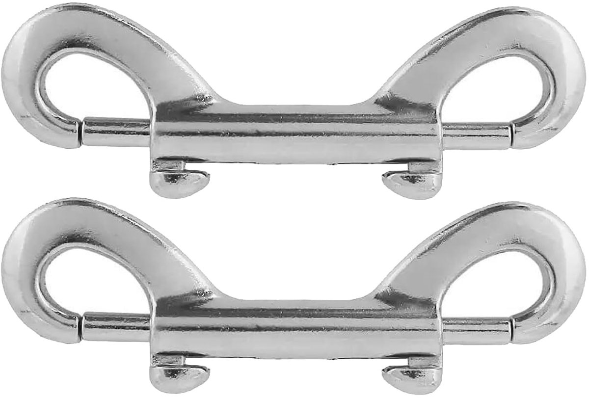 Dailygoods - Dubbele Karabijnhaken 2 Stuks 100 mm - Voor Hondenriem en Camping