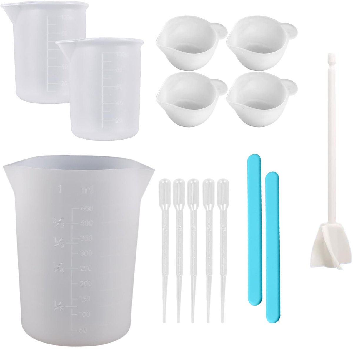 Dailygoods - Silicone Maatbekerset voor Hars - Premium Niet-Stick Coating met Accessoires
